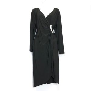 R & M Richards Cocktail V Neck Wrap Black Dress.